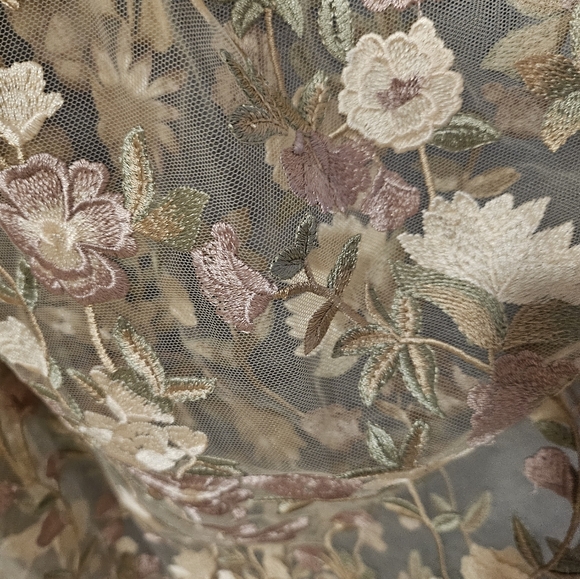 NWT Monique Lhuillier Size 12 Floral Embroidered Gown Maxi Long Formal Dress - Picture 6 of 8